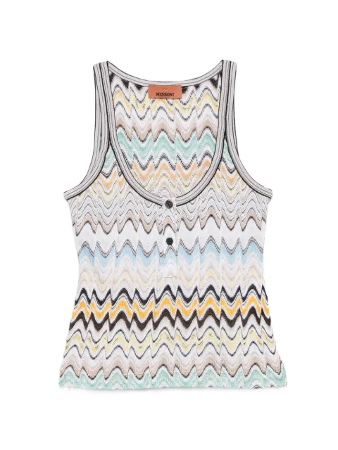 Missoni 지그재그 니트 버튼 디테일 탱크 탑