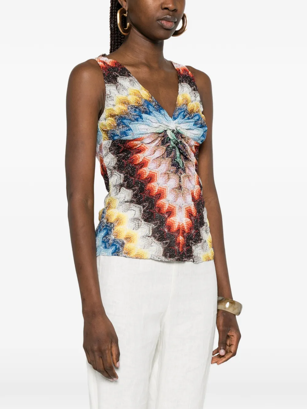 Missoni Top met patroon en gedraaid detail Rood