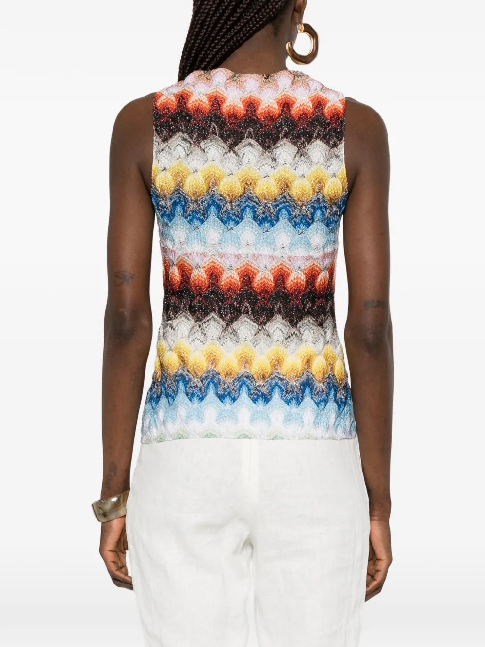 Missoni Top met patroon en gedraaid detail Rood