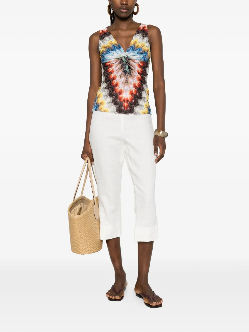 Missoni Top met patroon en gedraaid detail Rood