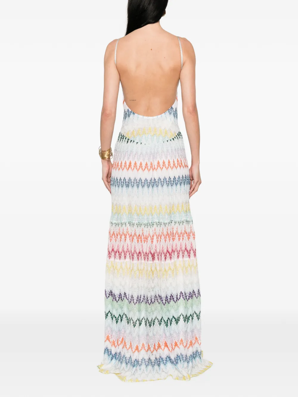 Missoni Mouwloze gestreepte maxi-jurk Wit