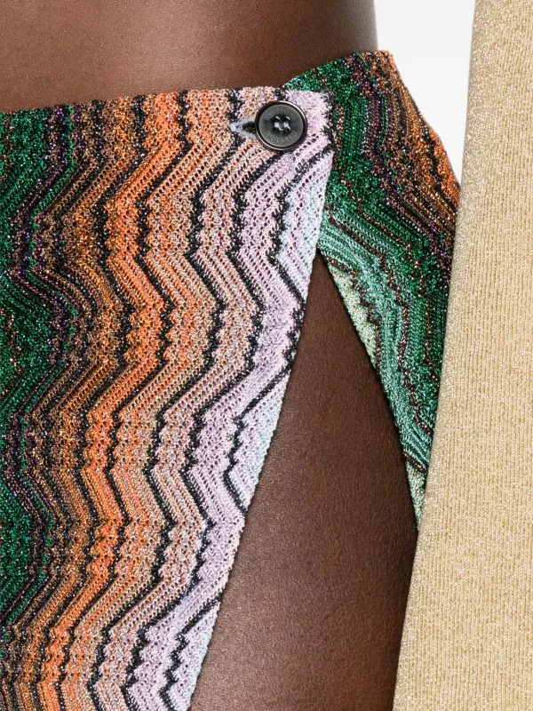 Missoni Long Zigzag Skirt With Greek Motif | Green | FARFETCH