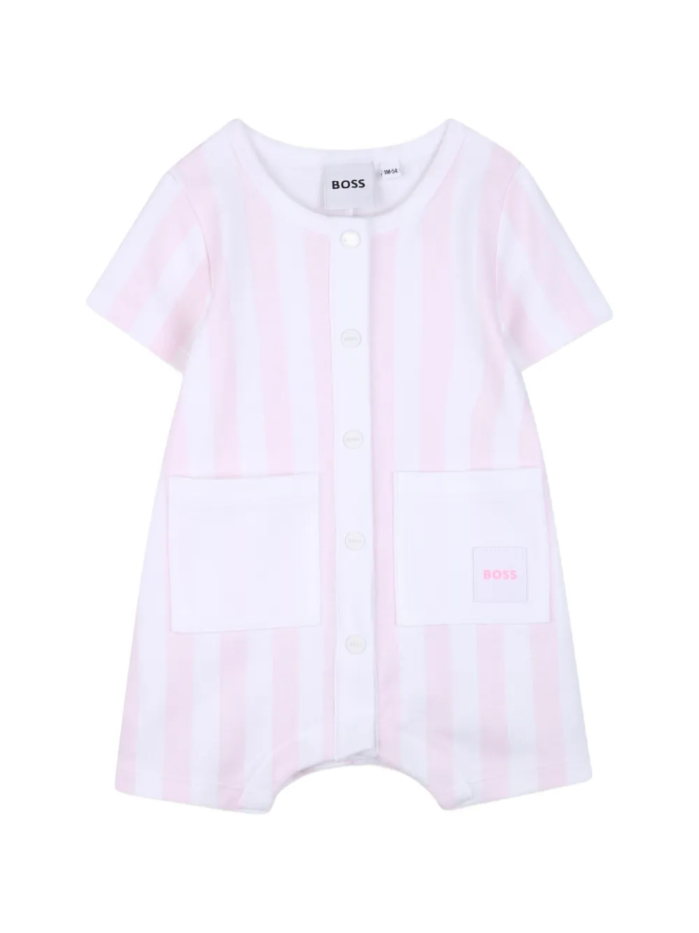 BOSS Kidswear Tuta corta a righe - Bianco