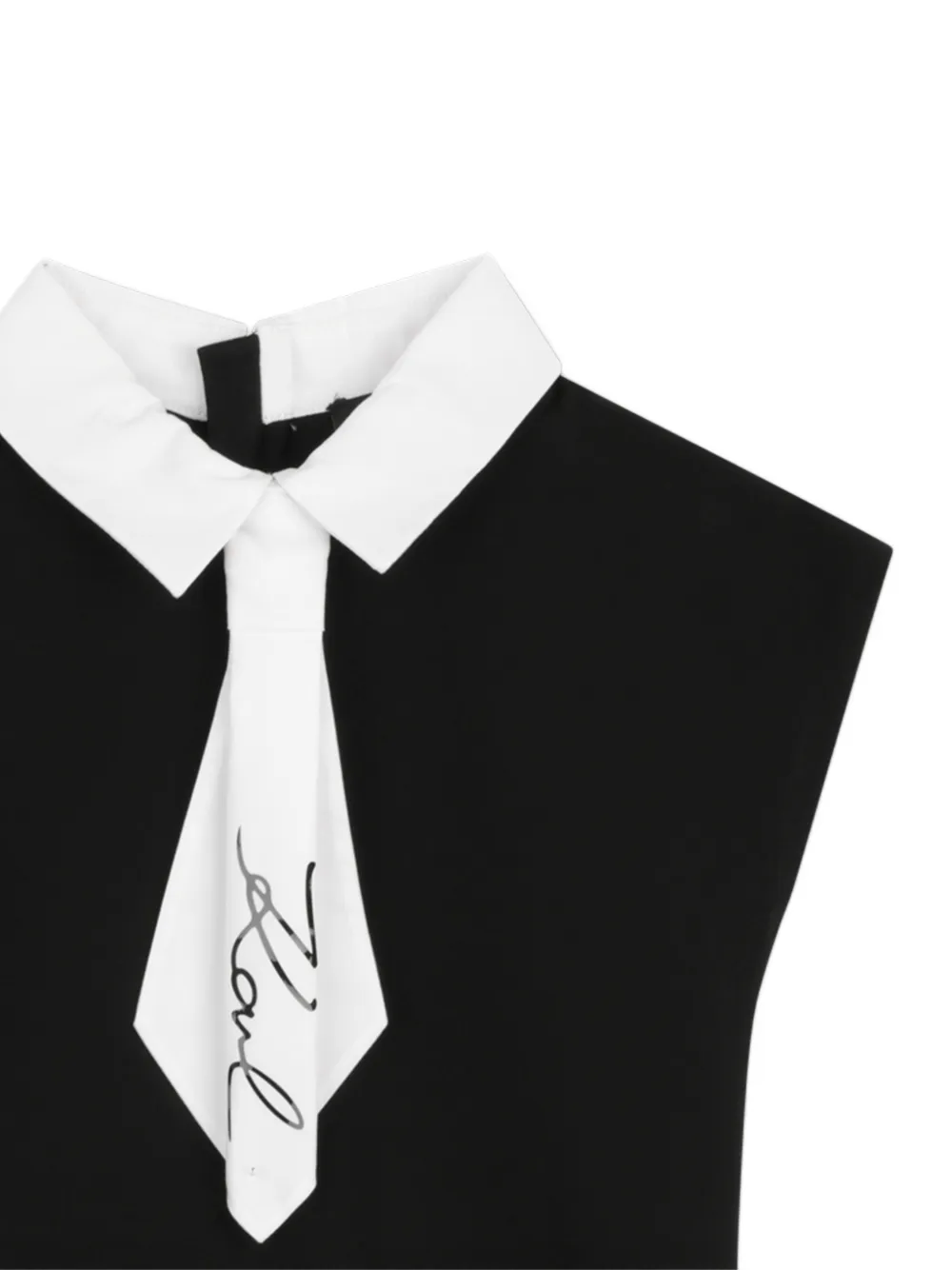 Karl Lagerfeld Kids Geplooide jurk met kraag Zwart