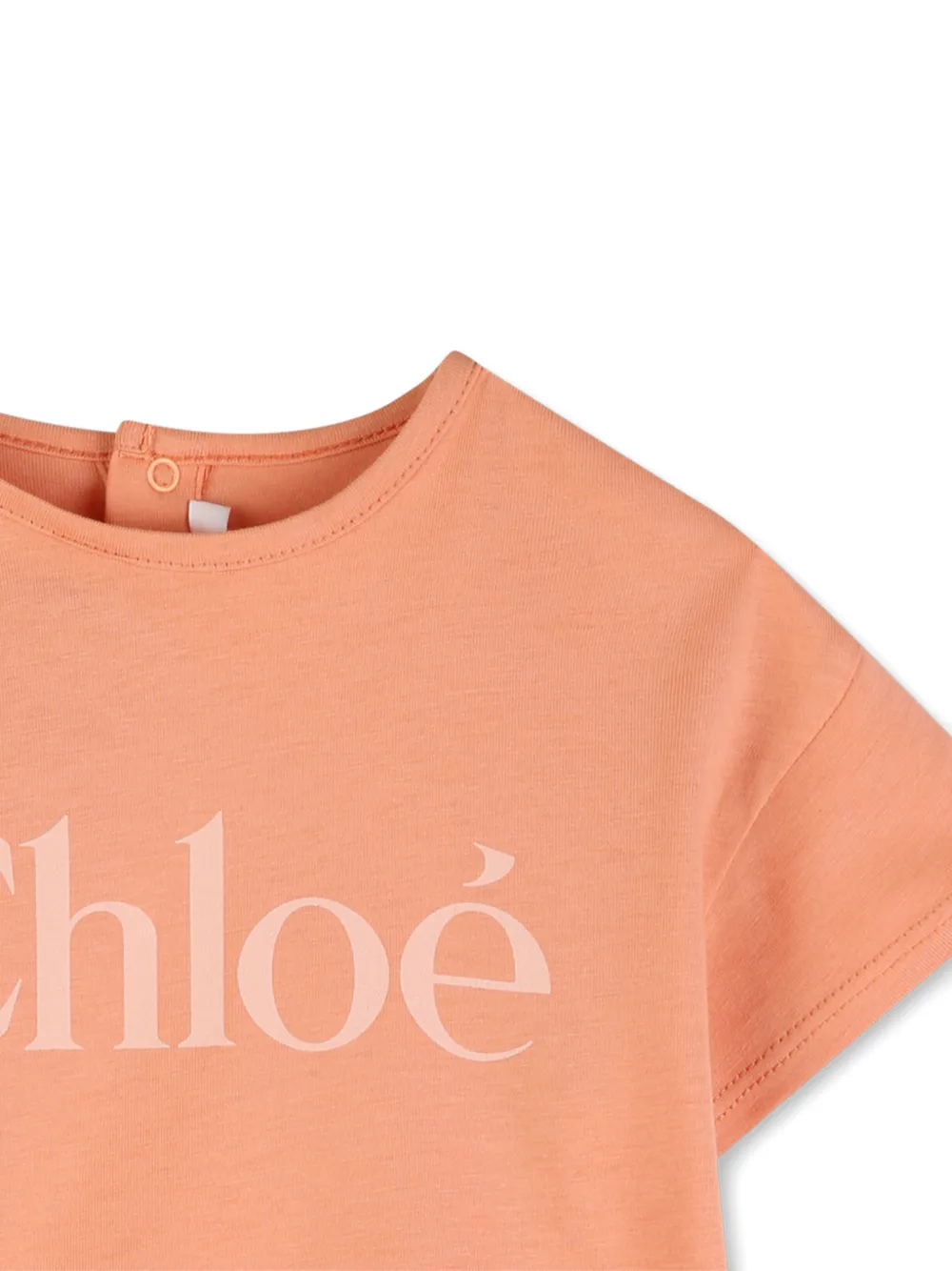 Chloé Kids T-shirt met logoprint Oranje