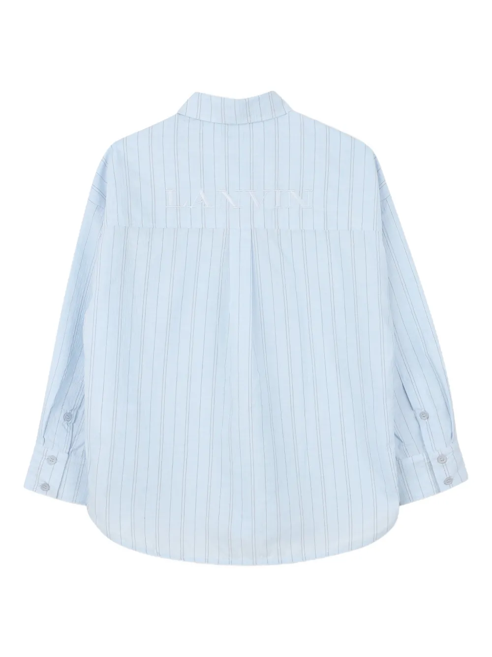 Lanvin Enfant Shirt met krijtstreep en zak Blauw