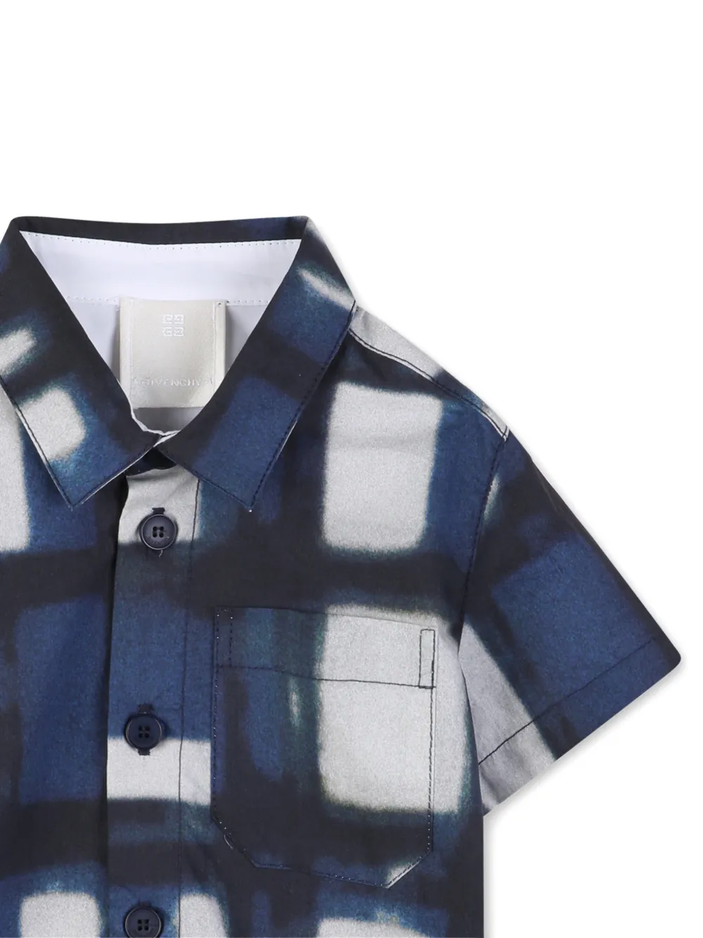 Givenchy Pocket Checked Shirt In Blue