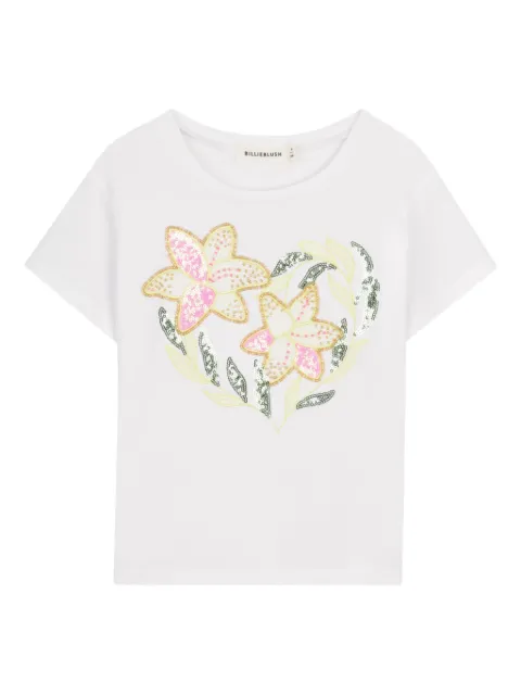 Billieblush floral-sequin T-shirt