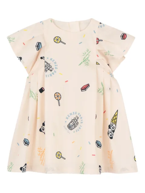 Kenzo Kids graphic-print pleated dress
