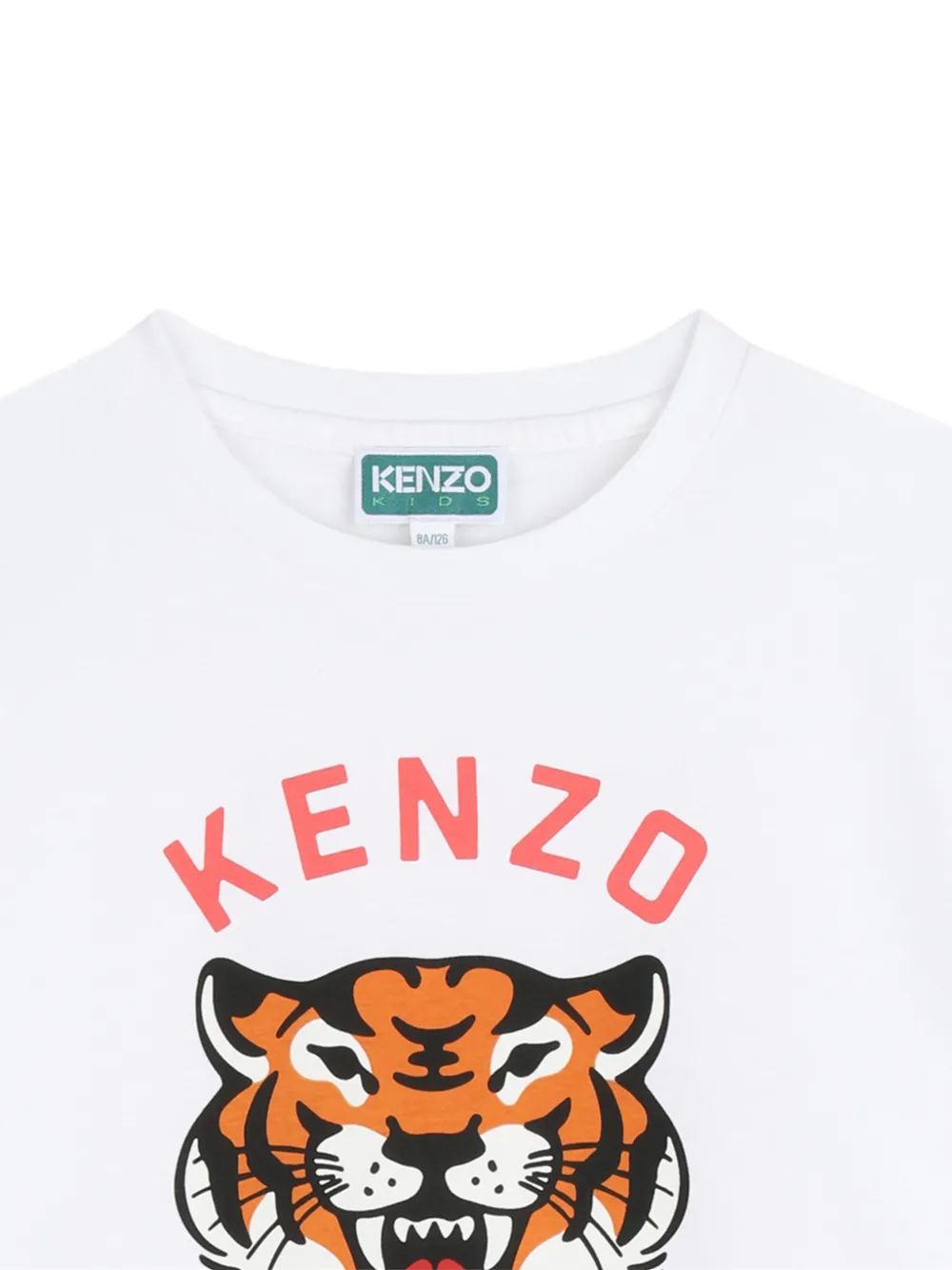 Kenzo Kids T-shirt met tijgerprint Wit