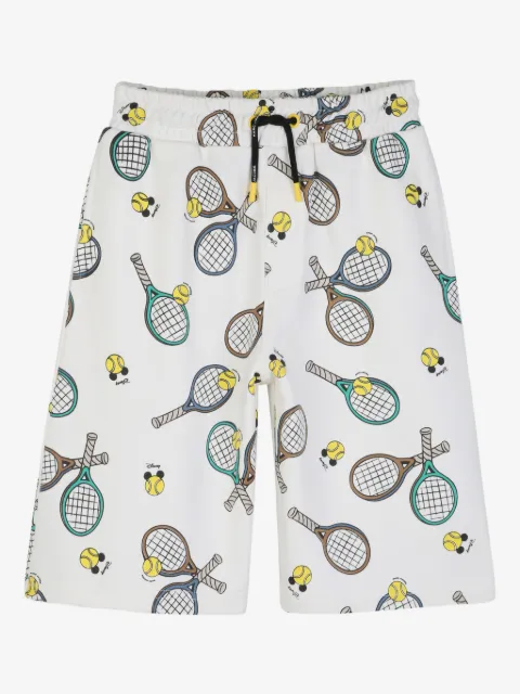 Marc Jacobs Kids shorts con cordones en la pretina y estampado de tenis en colaboración con Mickey Mouse