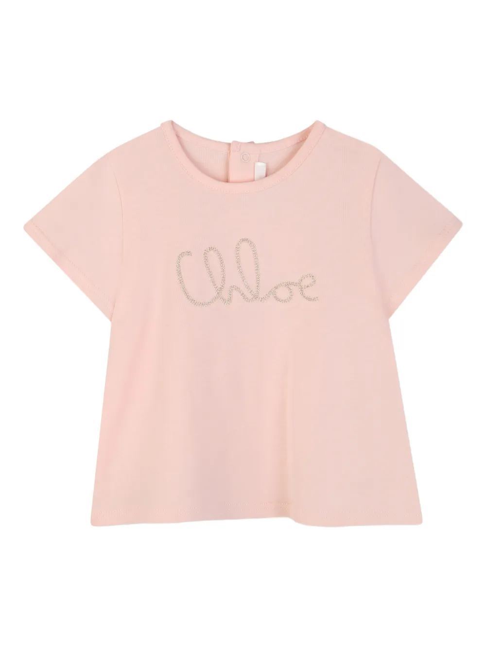 Chloé Kids T-shirt en jurk met bloemenprint Roze