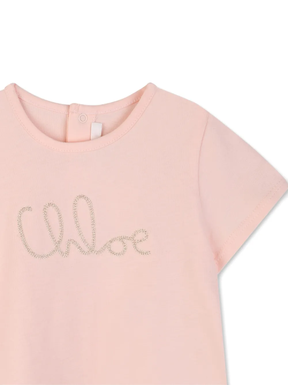 Chloé Kids T-shirt en jurk met bloemenprint Roze