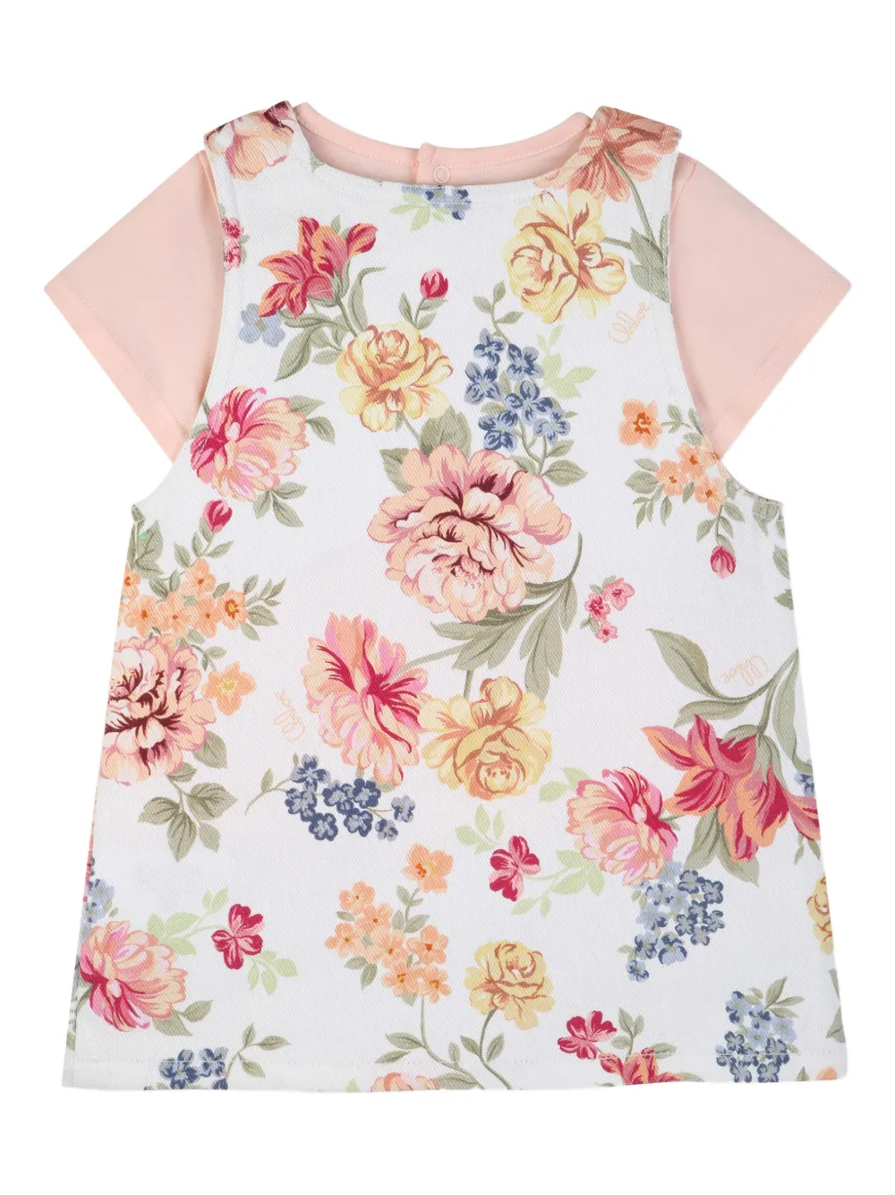Chloé Kids T-shirt en jurk met bloemenprint Roze