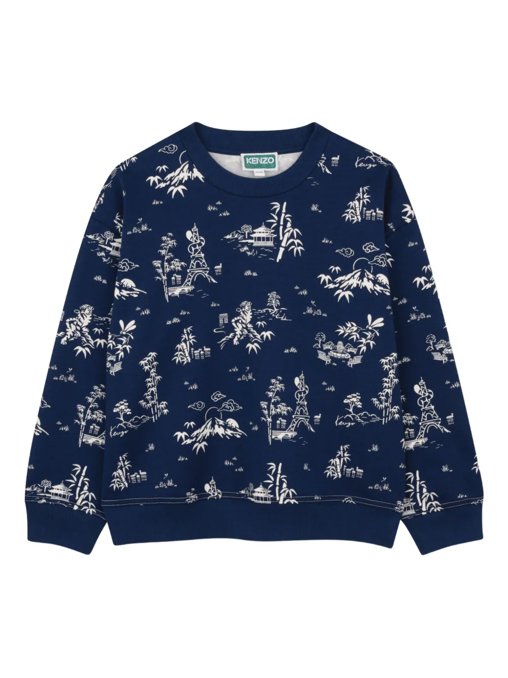 Kenzo Kids printed sweatshirt - Blu
