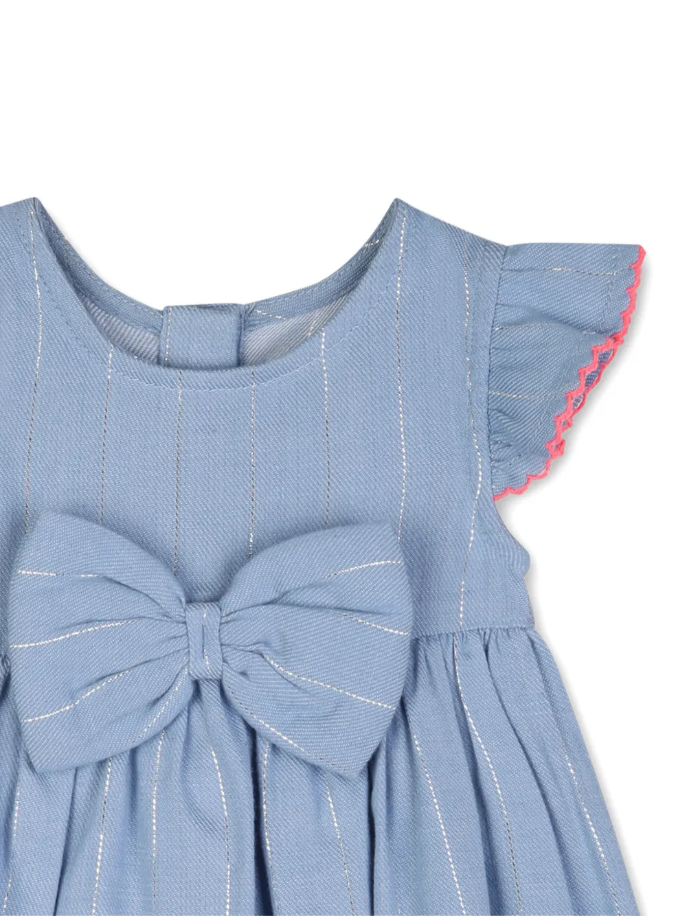  Billieblush Bow Metallic-stripes Dress - Blue 