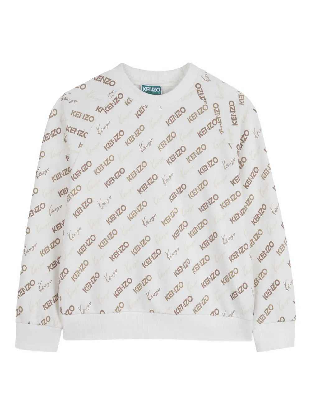 Kenzo Kids all over-logo sweatshirt - Toni neutri