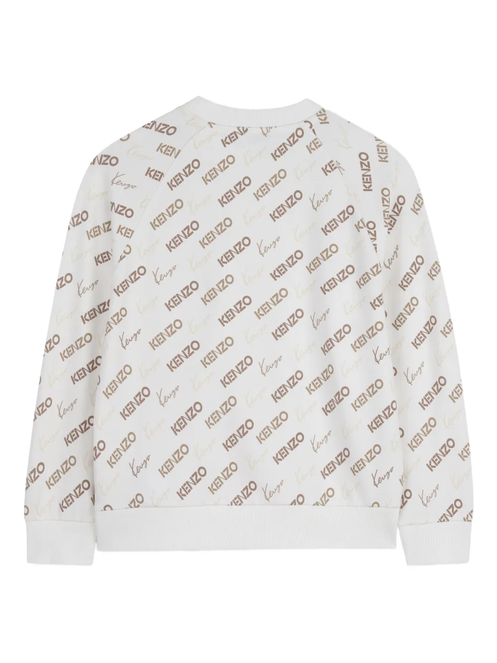  Kenzo Kids All Over-logo Sweatshirt - Neutrals 
