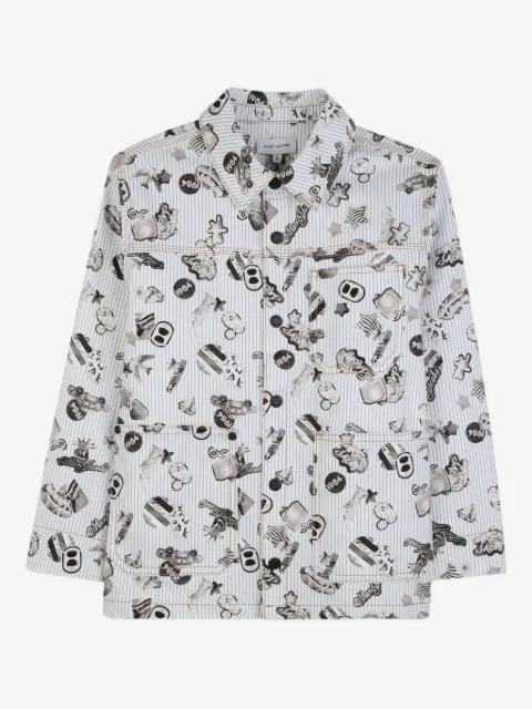 Marc Jacobs Kids striped graphic-print jacket