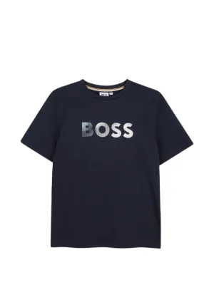 BOSS Kidswear diamond-print short-sleeve T-shirt | Blue | FARFETCH