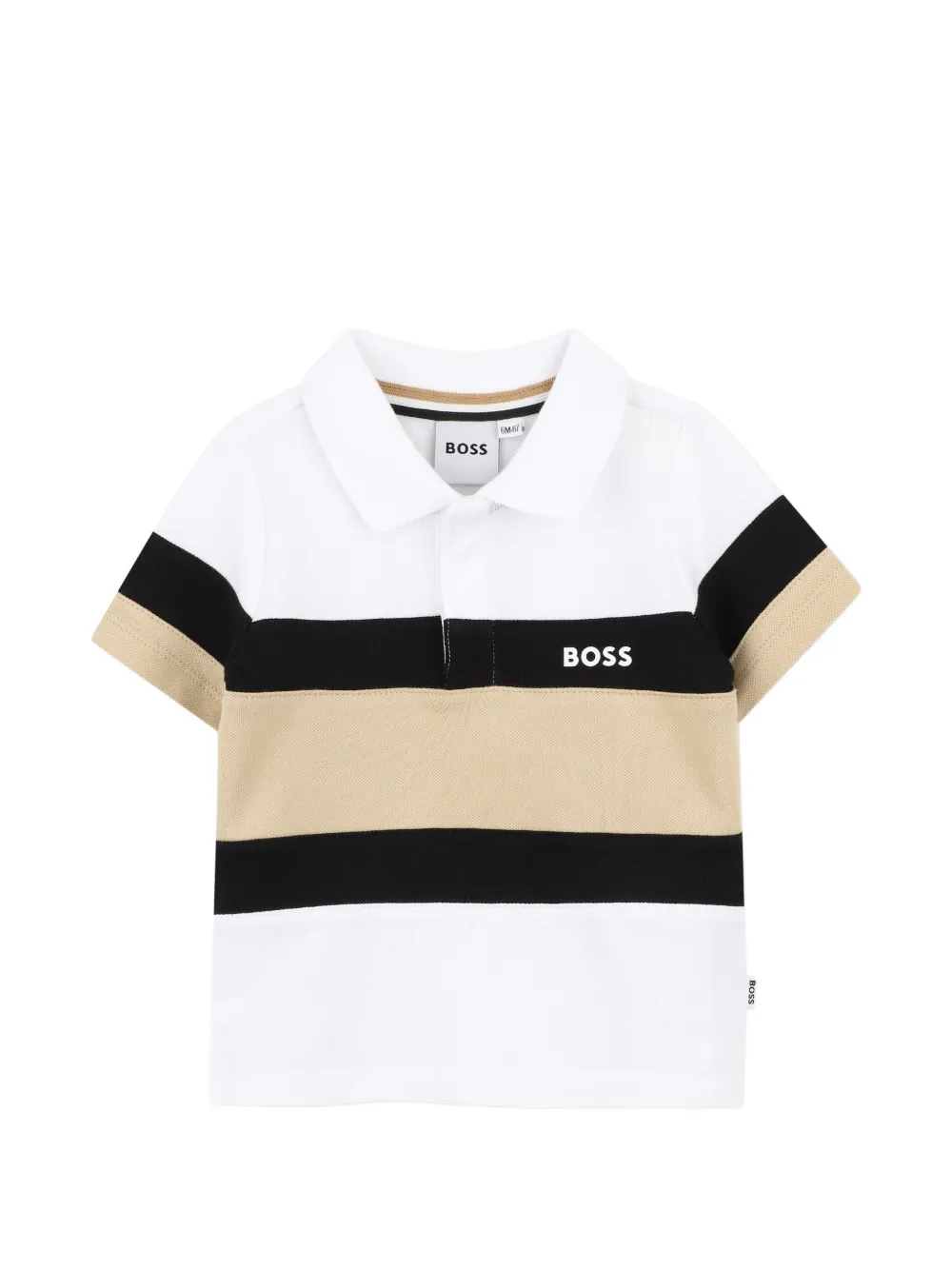 BOSS Kidswear Polo a righe - Bianco