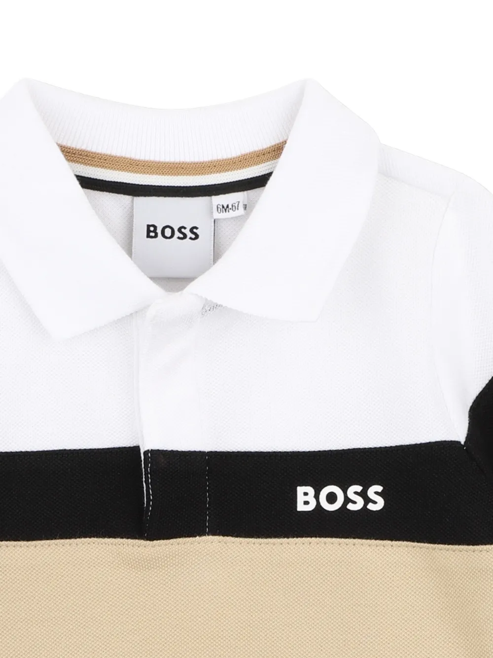  Boss Kidswear Striped Polo Shirt - White 