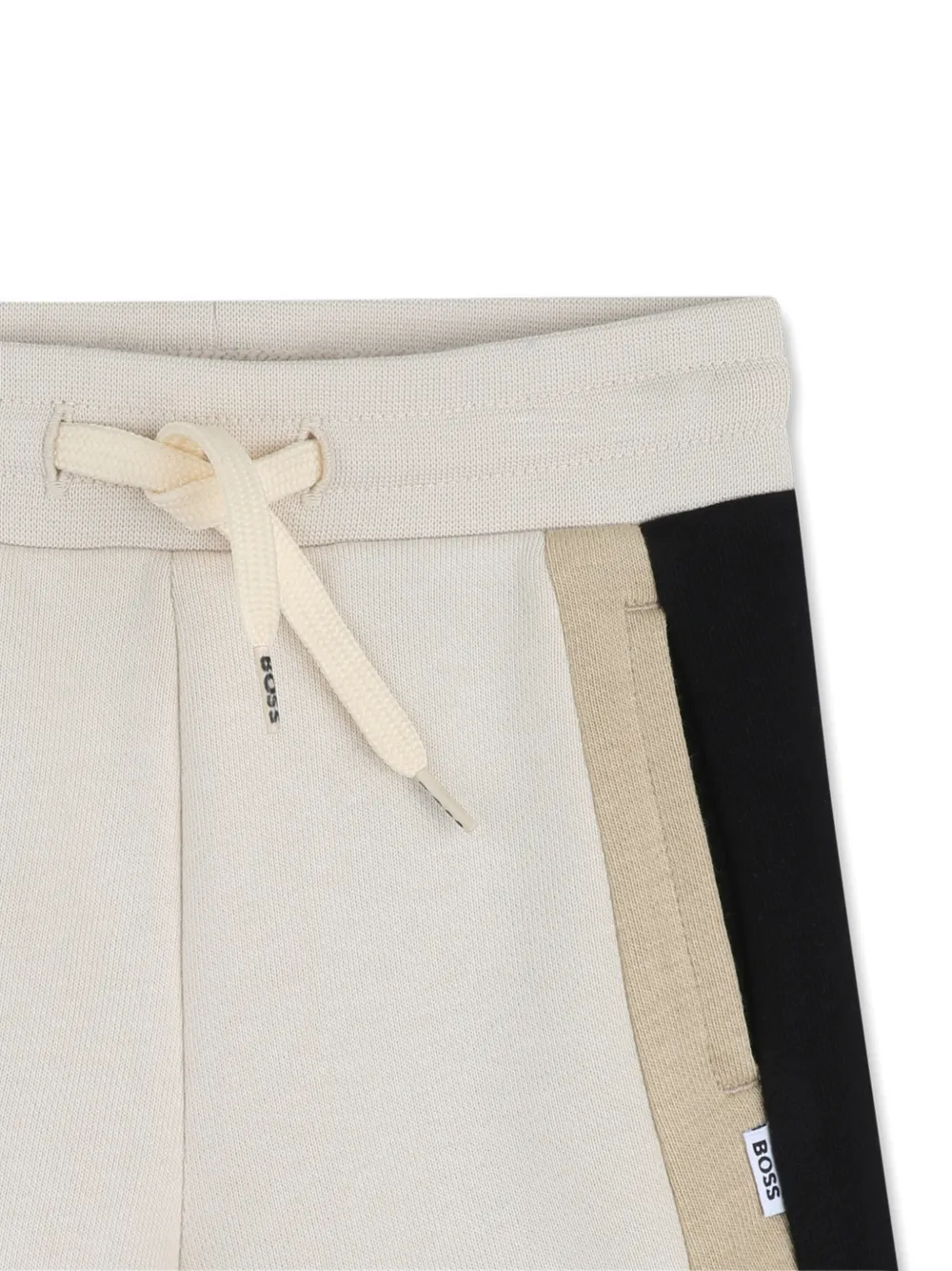  Boss Kidswear Drawstring Panelled Shorts - Neutrals 