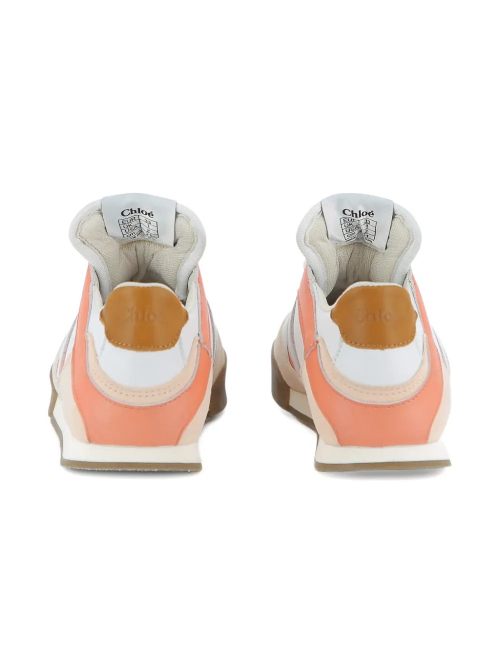 Chloé Kids panelled lace-up sneakers Wit