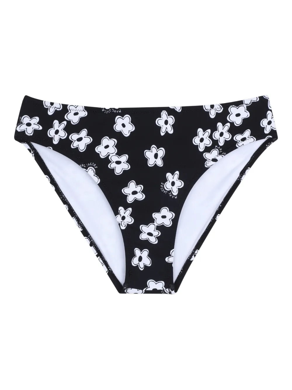  Marc Jacobs Kids Floral-print One-shoulder Bikini Set (set Of Two) - Black 