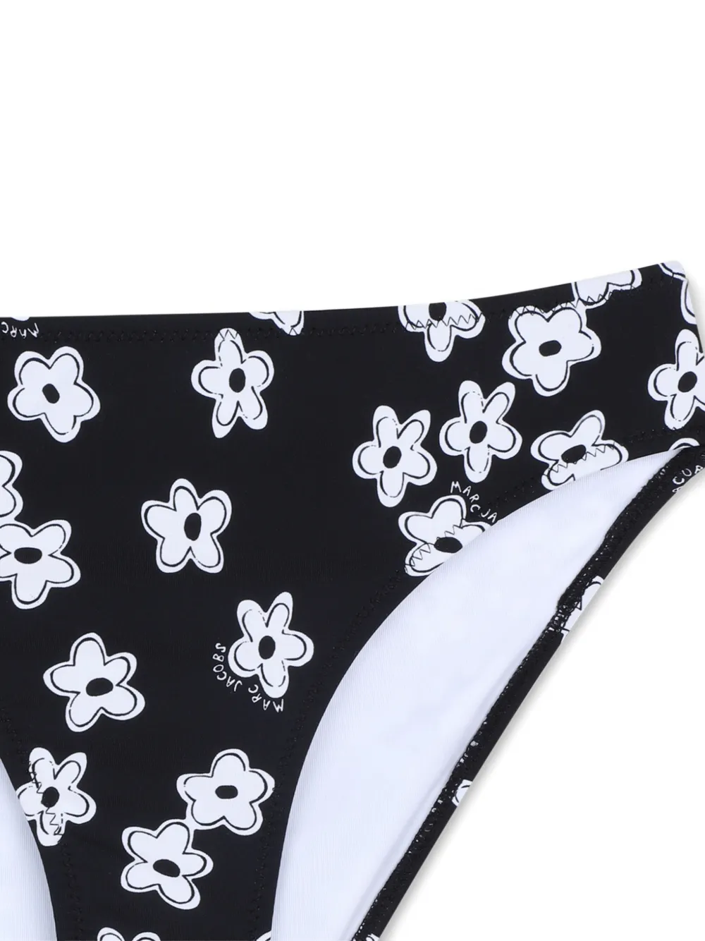 Marc Jacobs Kids Twee asymmetrische bikini's met bloemenprint Zwart
