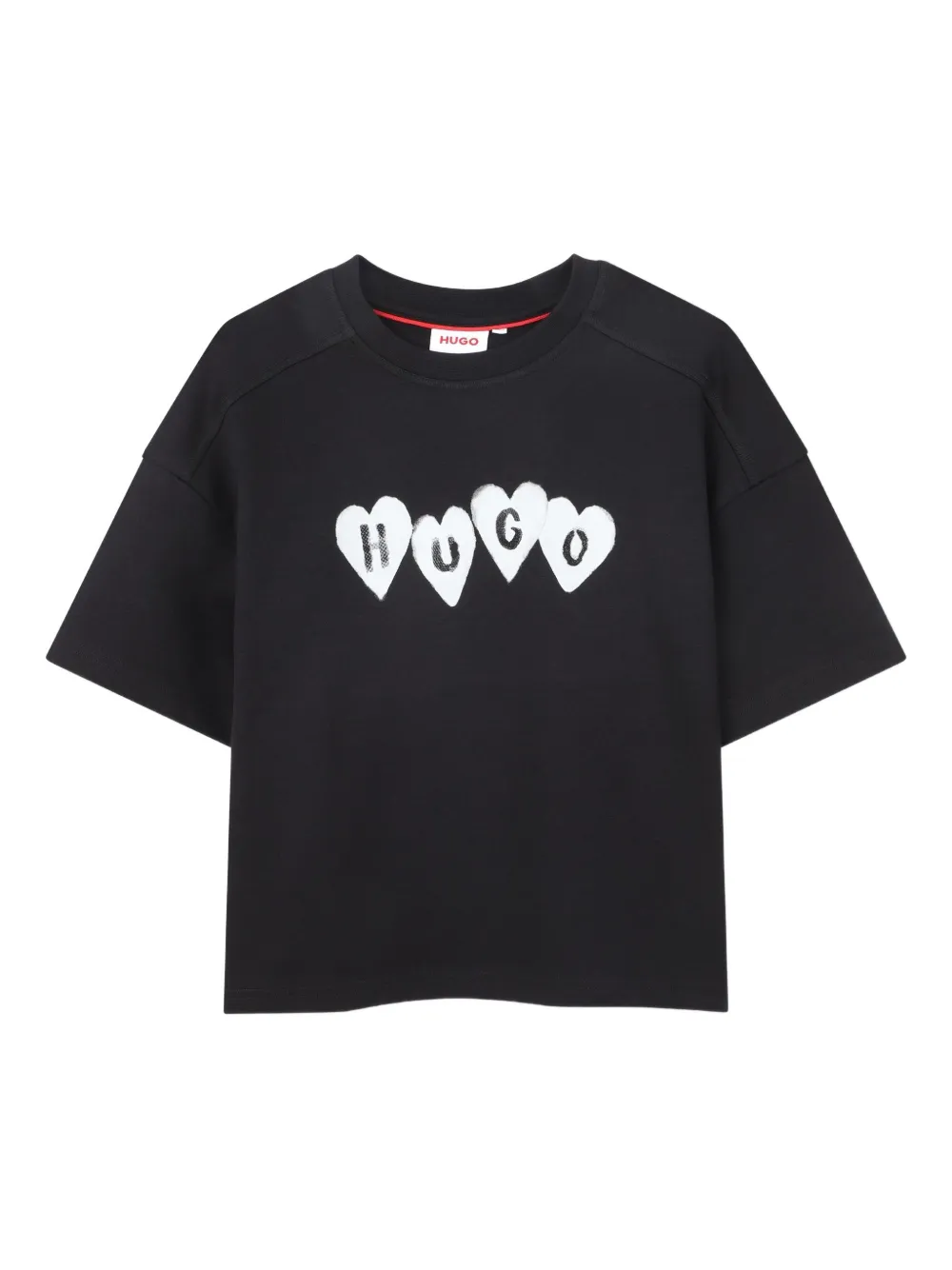 HUGO KIDS T-shirt con stampa a cuore - Nero
