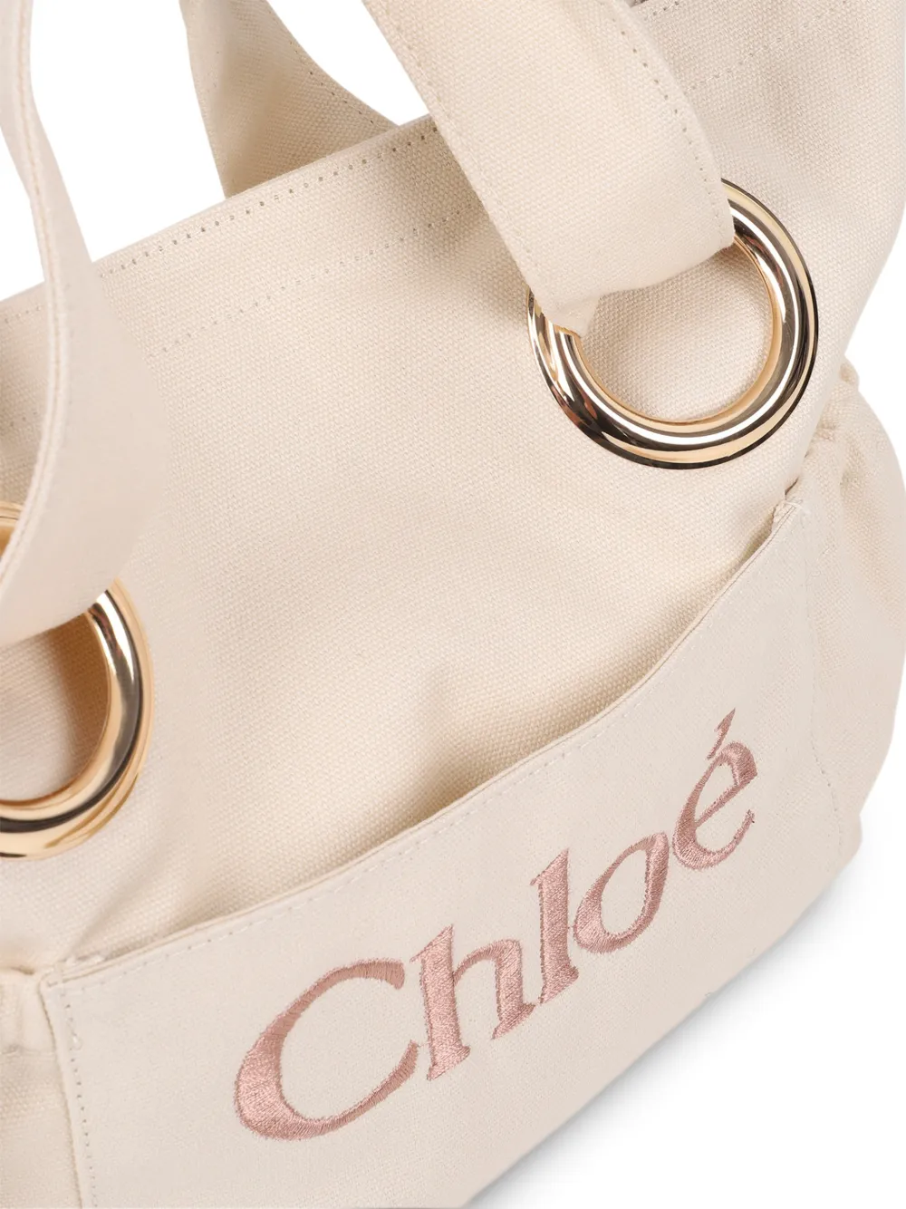 Chloé Kids Shopper met geborduurd logo Beige