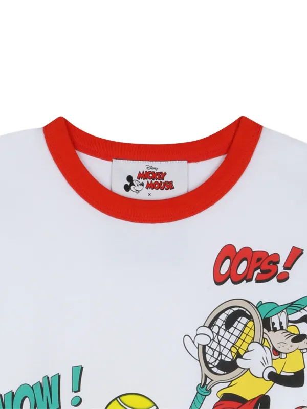 Marc Jacobs Kids x Mickey Mouse red-trim T-shirt | White | FARFETCH