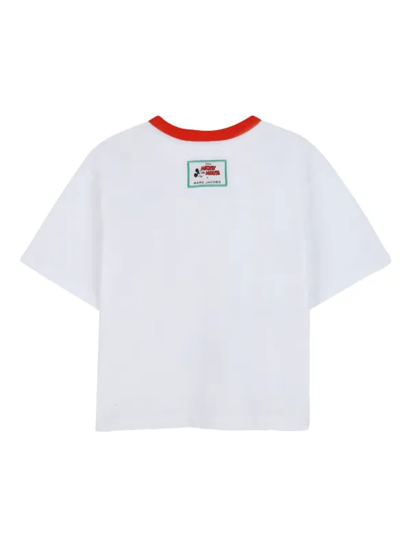 Marc Jacobs Kids x Mickey Mouse red-trim T-shirt | White | FARFETCH