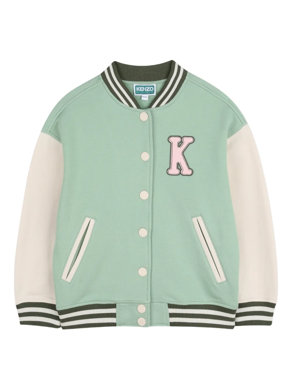 Kenzo Kids appliqué striped bomber jacket - Grün