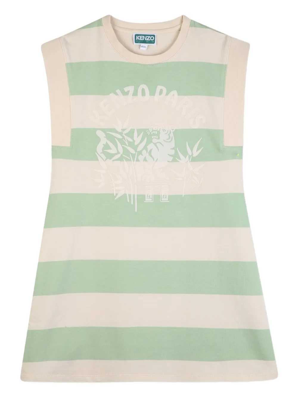 Kenzo Kids striped graphic casual dress - Neutrals