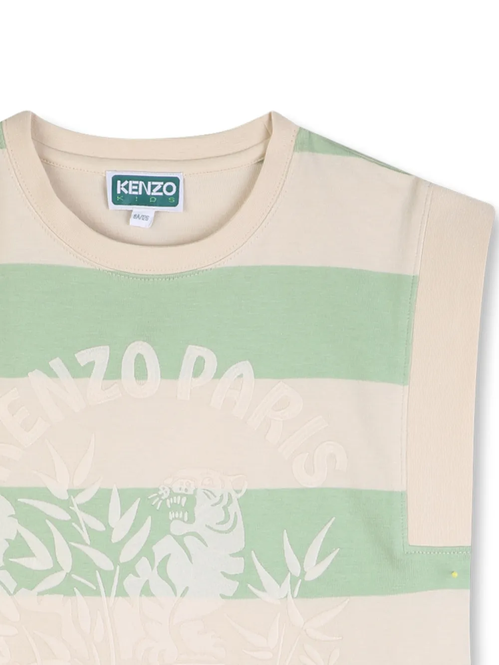 Kenzo Kids Gestreepte jurk Beige