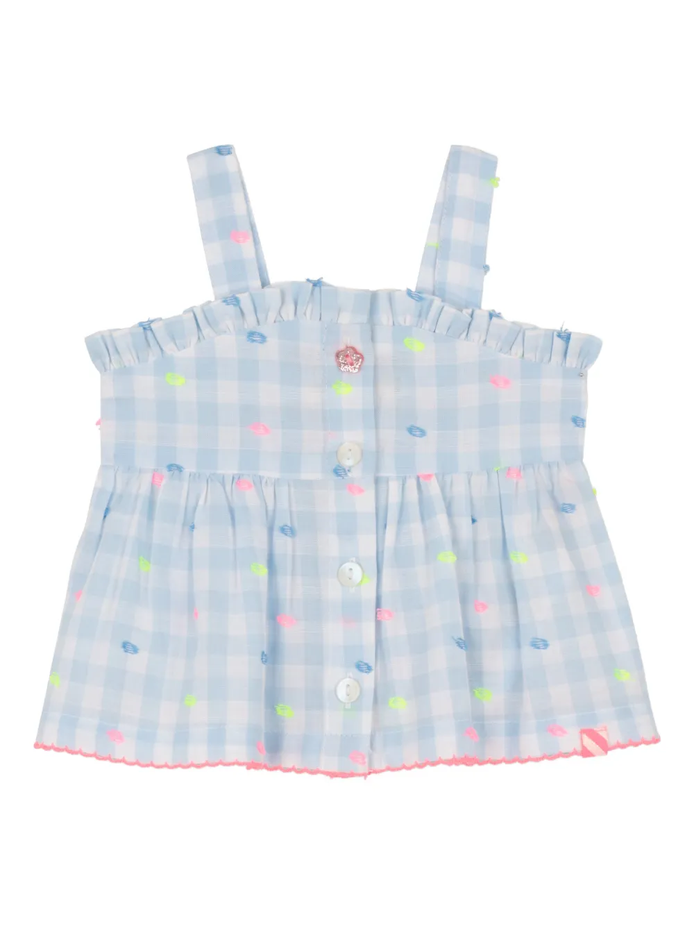 Billieblush Ruffled Check-pattern Shorts Set - Blue 