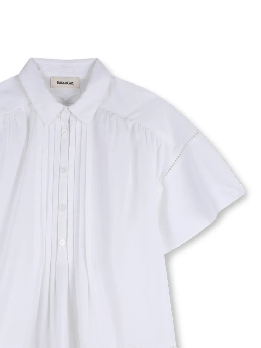 Zadig & Voltaire Kids Jurk met knoopsluiting Wit