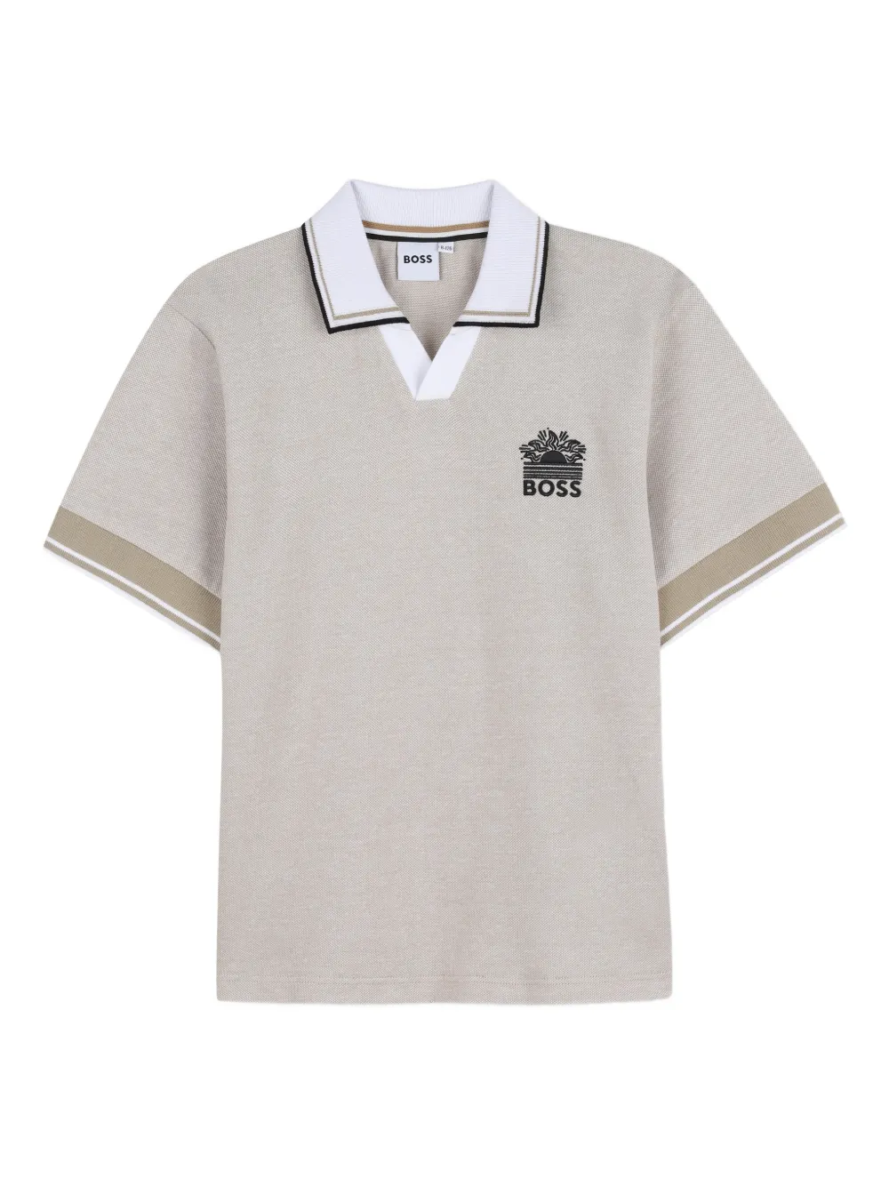 BOSS Kidswear Top con scollo a V - Toni neutri