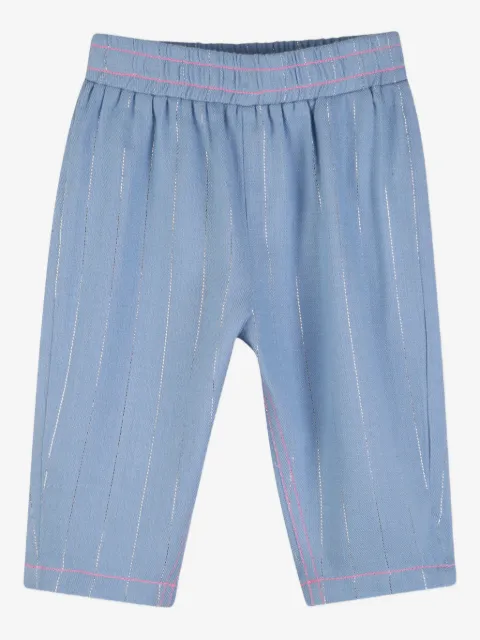 Billieblush metallic-striped trousers