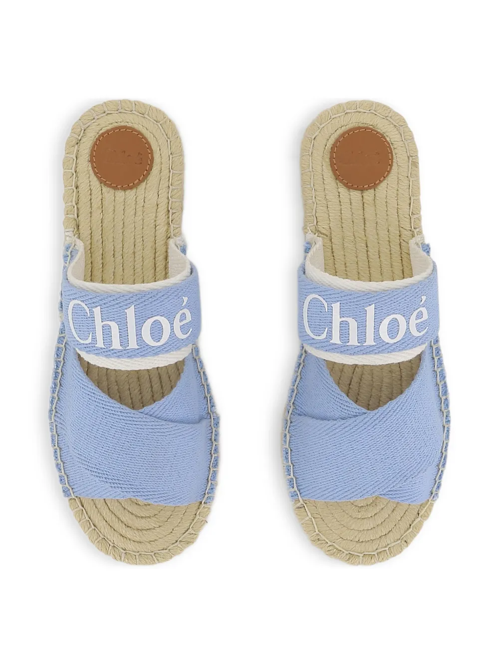 Chloé Kids Sandalen met logoband Blauw