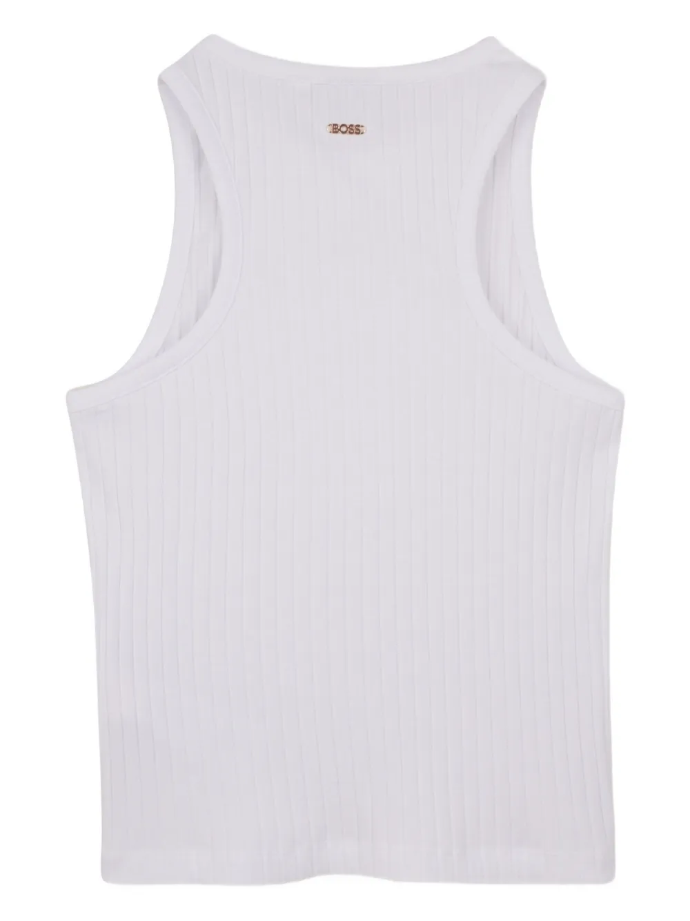 BOSS Kidswear Geribbelde top Wit