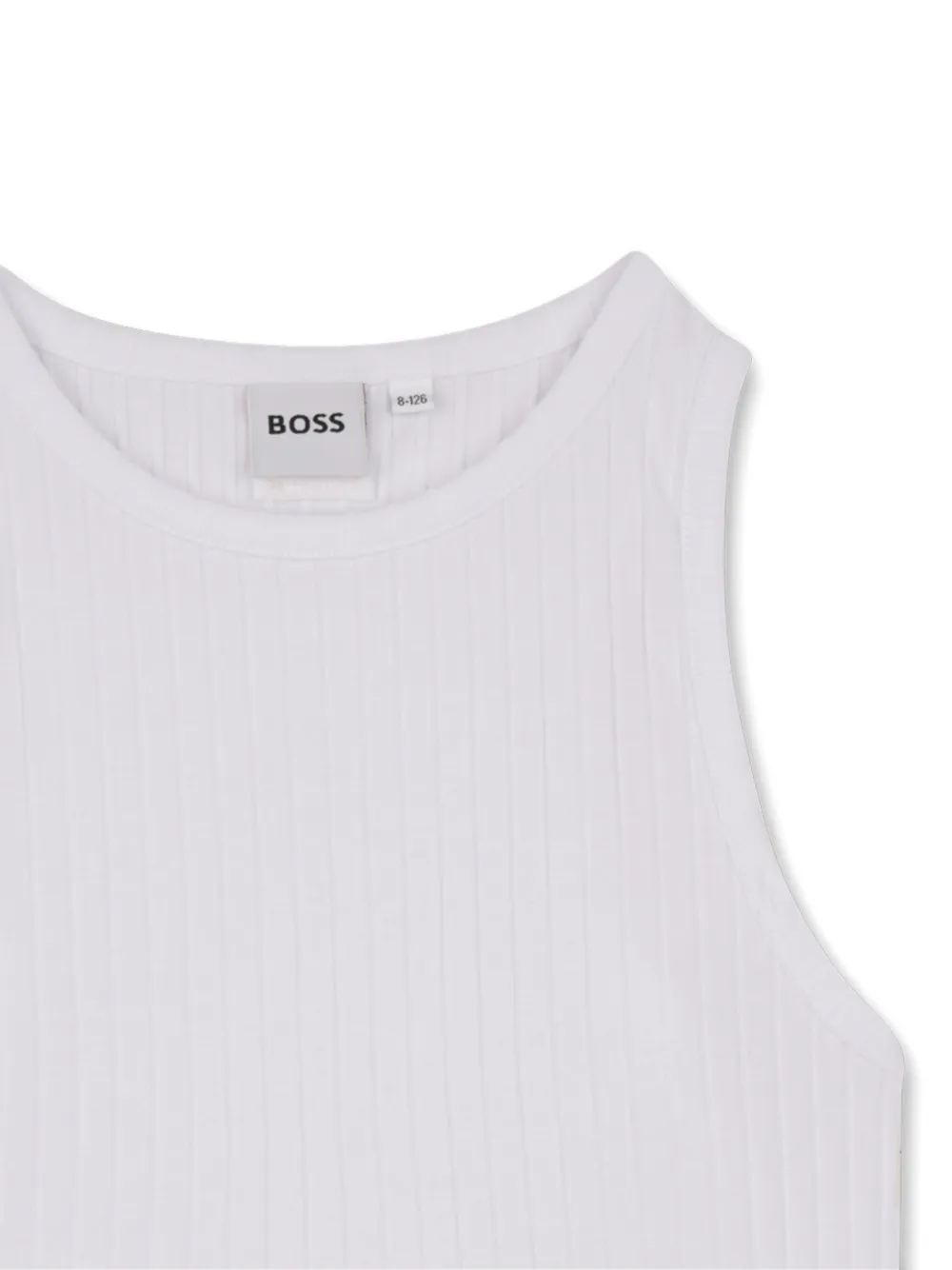 BOSS Kidswear Geribbelde top Wit
