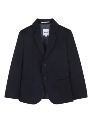BOSS Kidswear single-breasted Blazer | Blue | FARFETCH CA