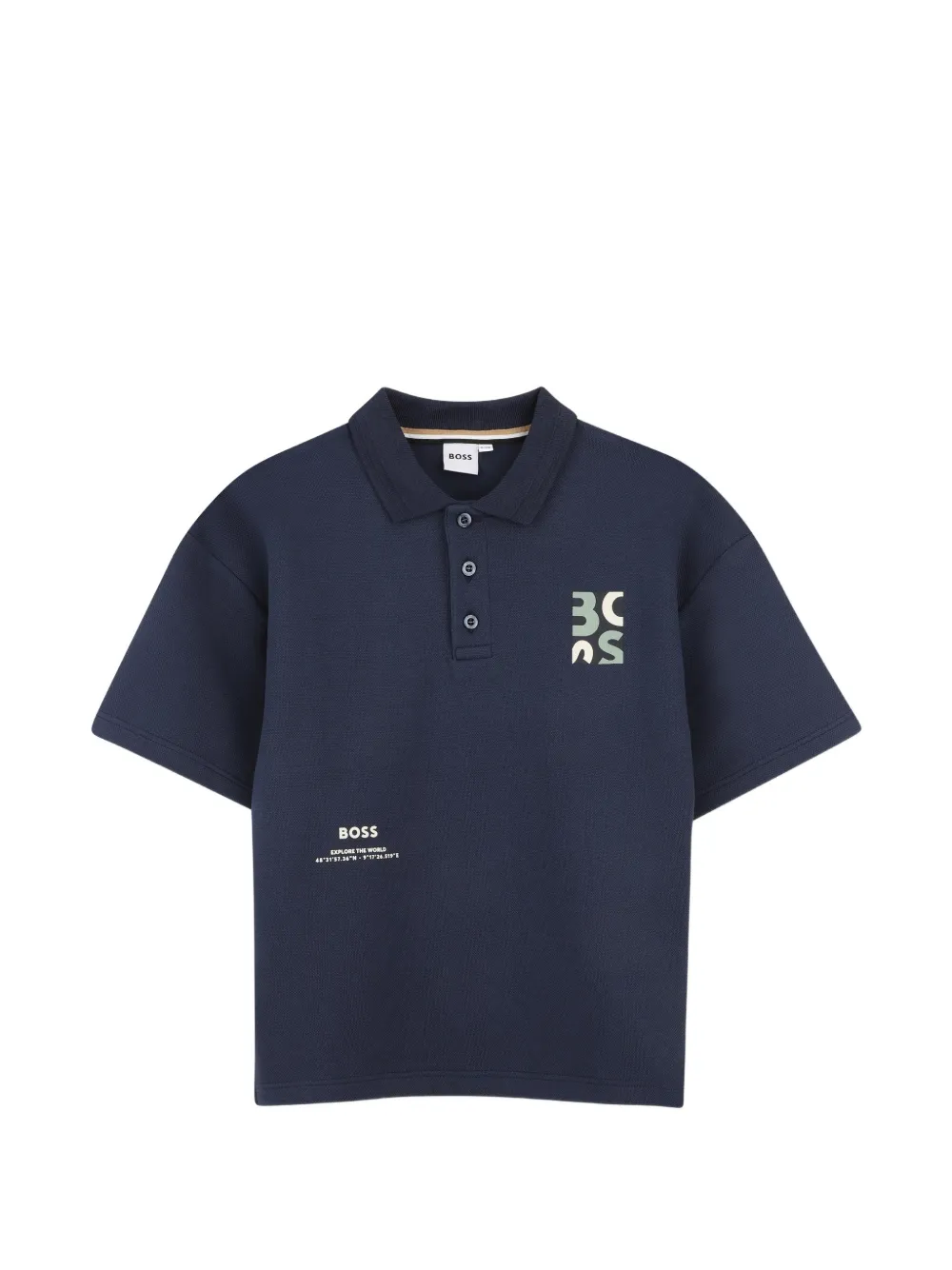 BOSS Kidswear Polo con logo - Blu