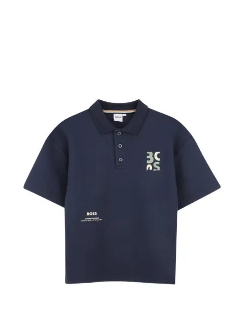 BOSS Kidswear playera tipo polo con logo estampado