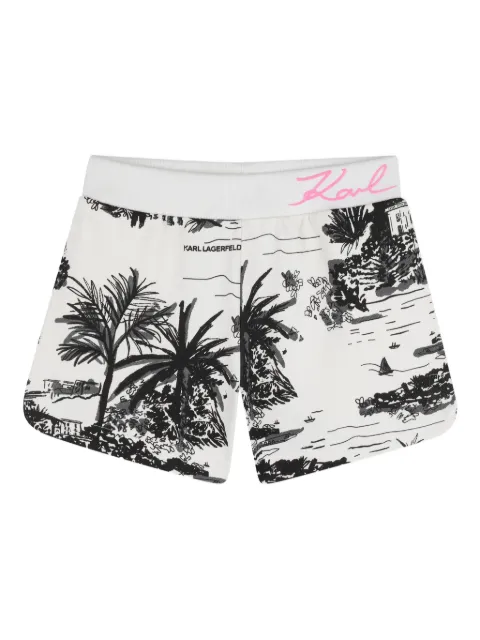 Karl Lagerfeld Kids palm-print waistband shorts
