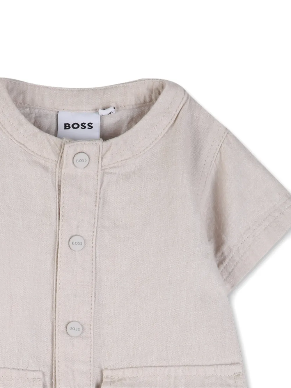 BOSS Kidswear Playsuit met zak met knopen Beige