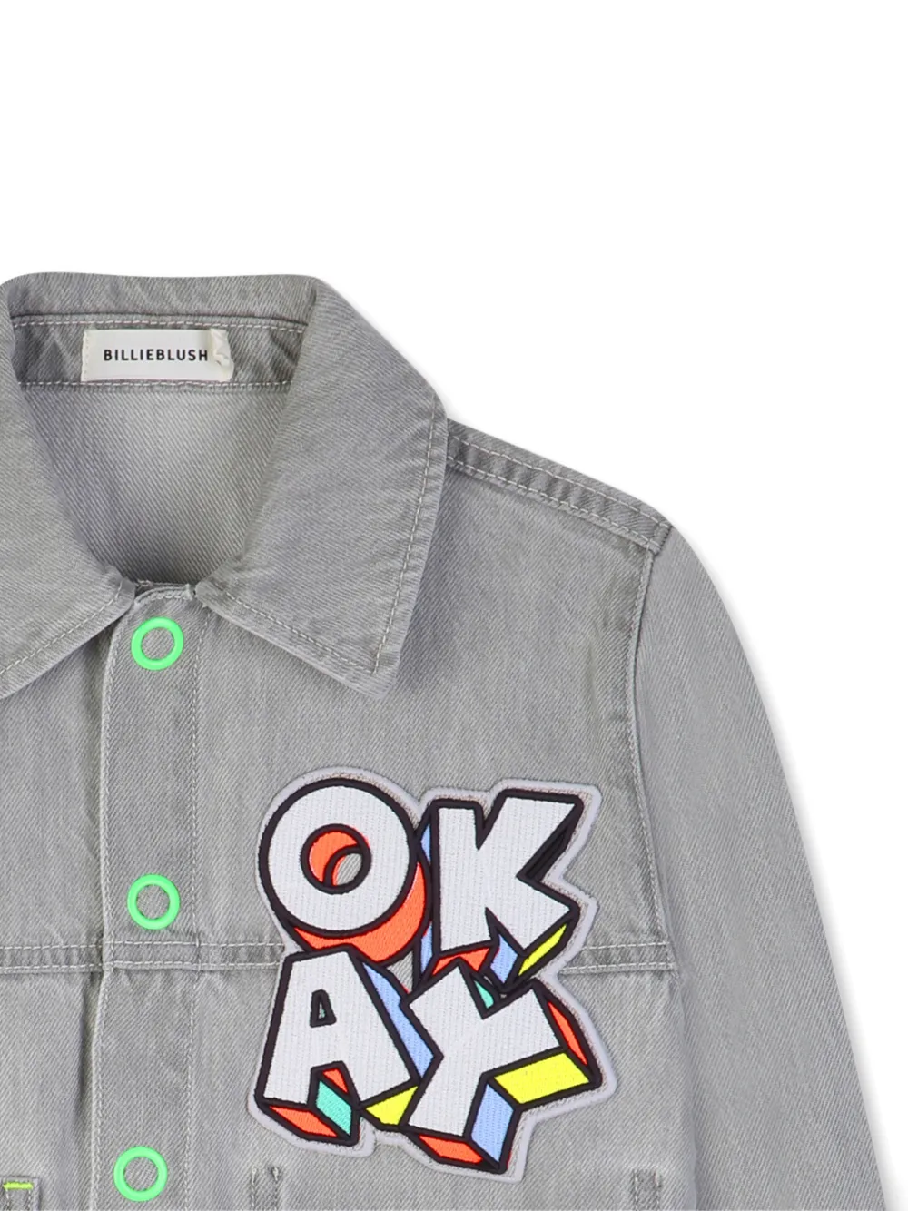  Billieblush Appliqué-detail Denim Jacket - Grey 